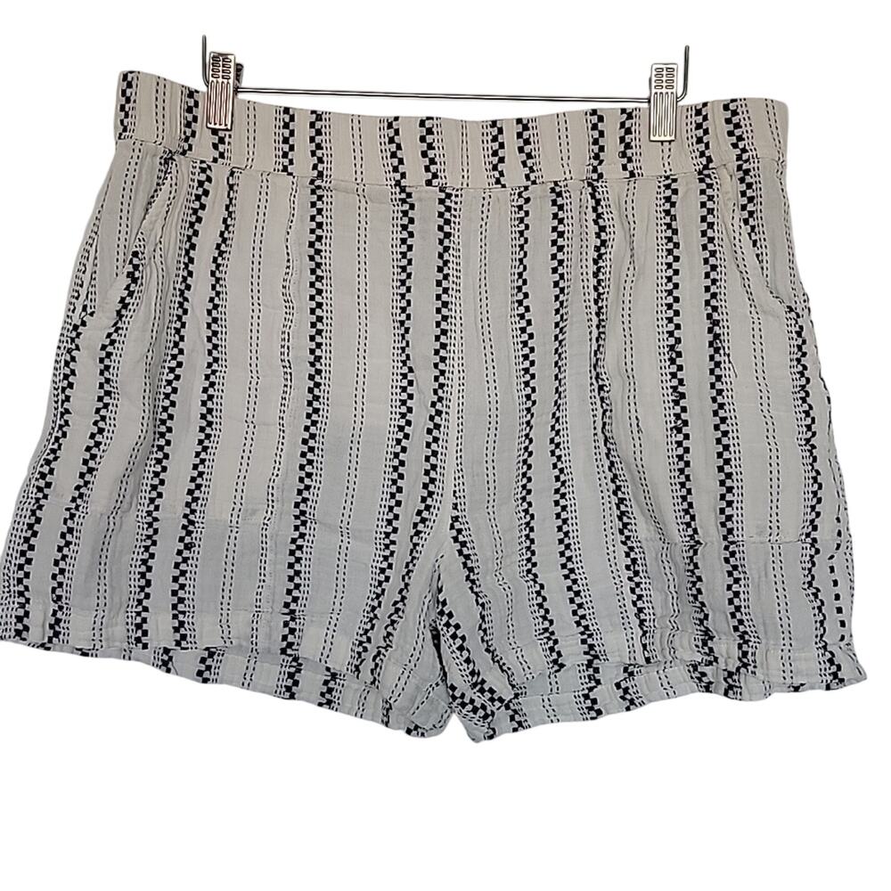 Garnet Hill Organic-Cotton Gauze Shorts, XL